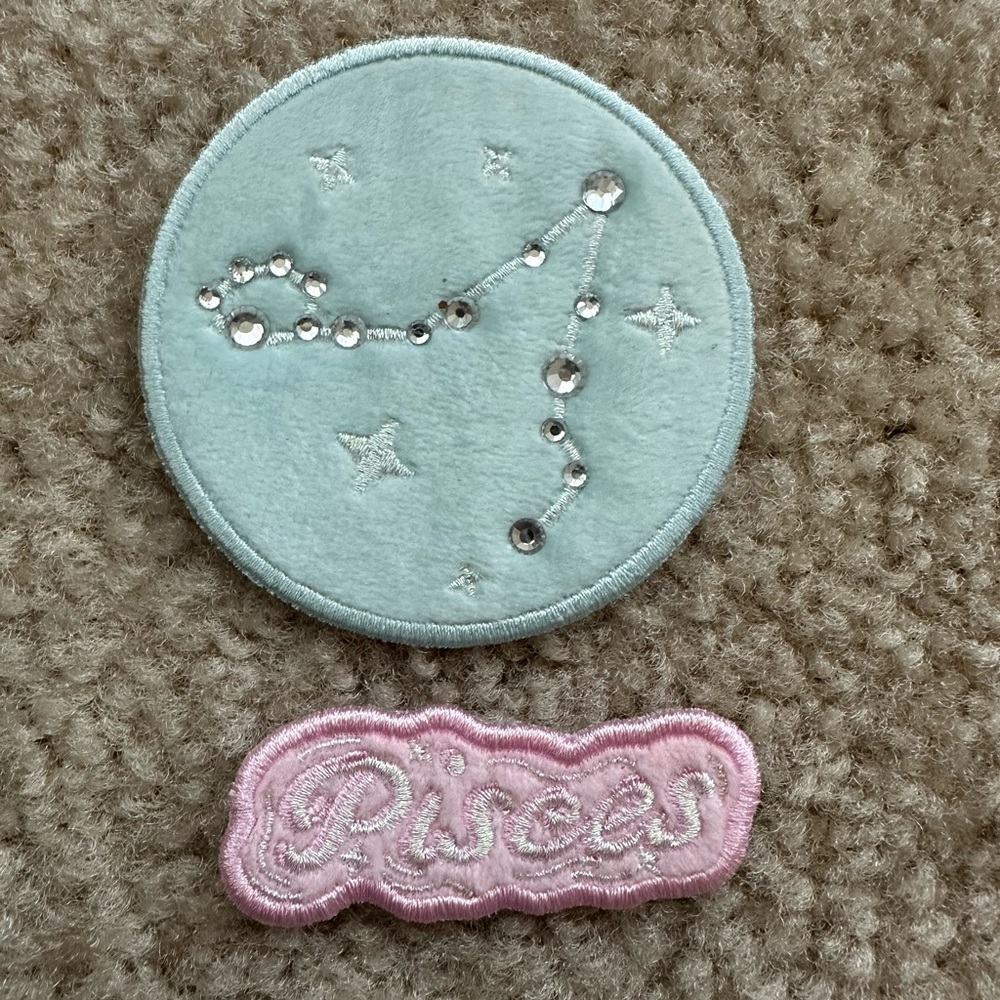 Stoney Clover Lane pisces velvet with crystal Zodiac Patch sticker set